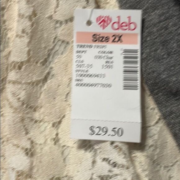 Gray and Cream Lace Zip-Up cardigan/top - Picture 7 of 7